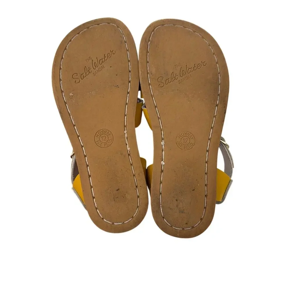 Saltwater Leather Sandals Yellow Toddler Size 12